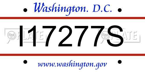 I17277S District Of Columbia License Plate