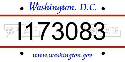 I173083 District Of Columbia License Plate