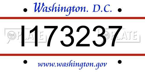 I173237 District Of Columbia License Plate