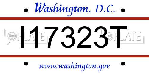 I17323T District Of Columbia License Plate