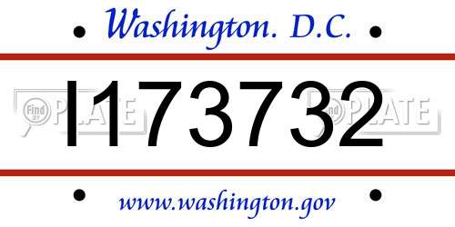 I173732 District Of Columbia License Plate