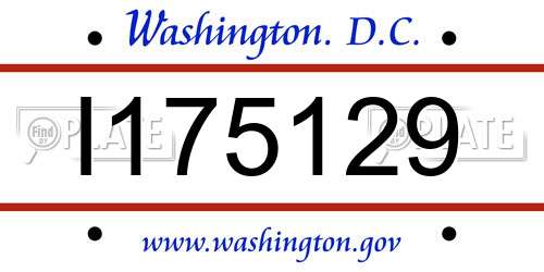 I175129 District Of Columbia License Plate