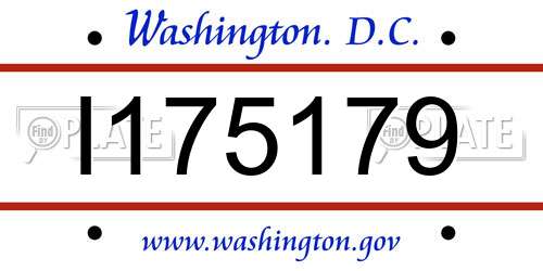 I175179 District Of Columbia License Plate
