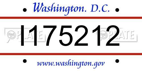 I175212 District Of Columbia License Plate
