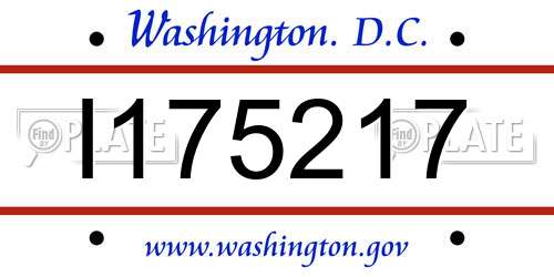 I175217 District Of Columbia License Plate