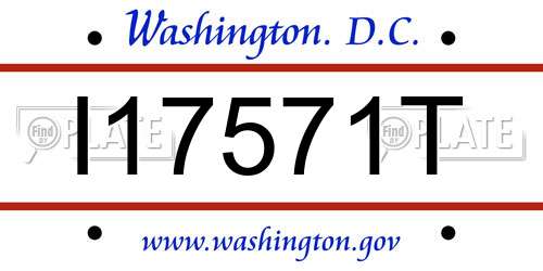 I17571T District Of Columbia License Plate