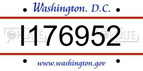 I176952 District Of Columbia License Plate