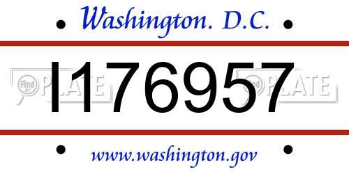 I176957 District Of Columbia License Plate