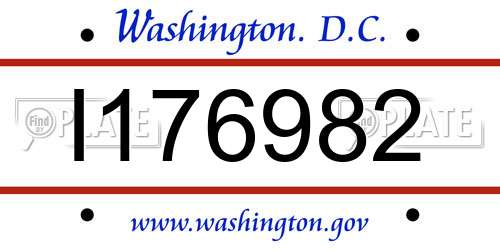 I176982 District Of Columbia License Plate