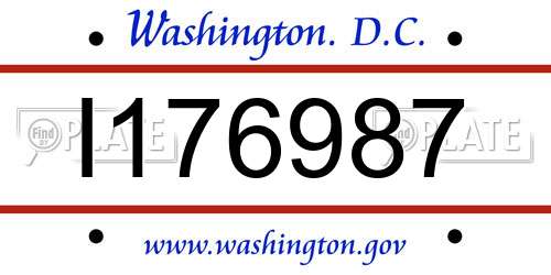 I176987 District Of Columbia License Plate