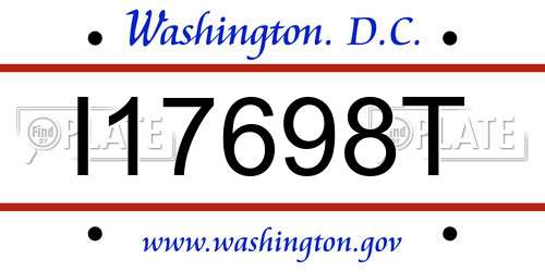 I17698T District Of Columbia License Plate