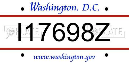 I17698Z District Of Columbia License Plate