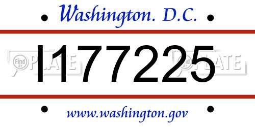 I177225 District Of Columbia License Plate