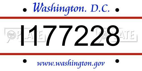 I177228 District Of Columbia License Plate