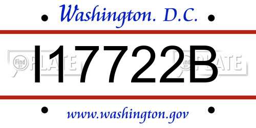 I17722B District Of Columbia License Plate