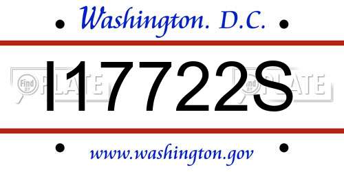 I17722S District Of Columbia License Plate