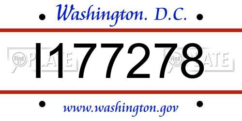 I177278 District Of Columbia License Plate