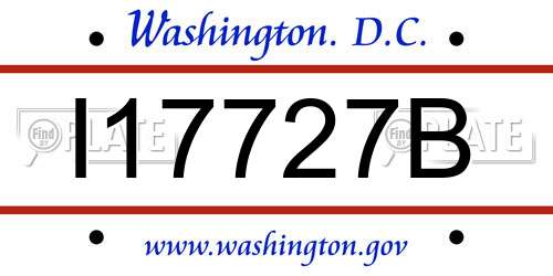 I17727B District Of Columbia License Plate