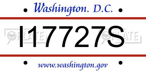 I17727S District Of Columbia License Plate