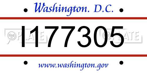 I177305 District Of Columbia License Plate
