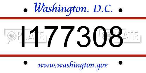 I177308 District Of Columbia License Plate