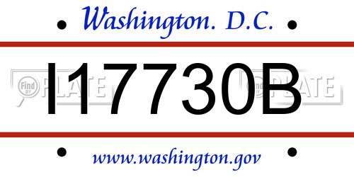I17730B District Of Columbia License Plate