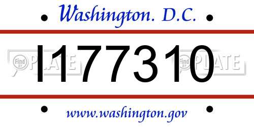 I177310 District Of Columbia License Plate