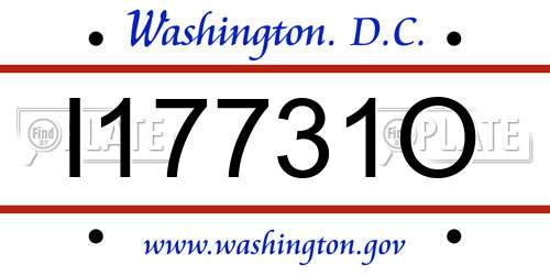I17731O District Of Columbia License Plate