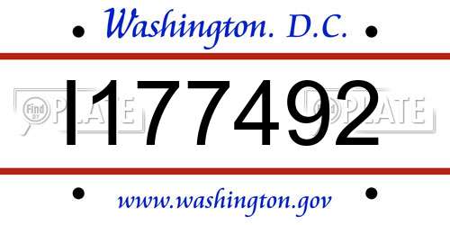 I177492 District Of Columbia License Plate