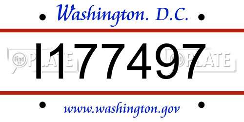 I177497 District Of Columbia License Plate