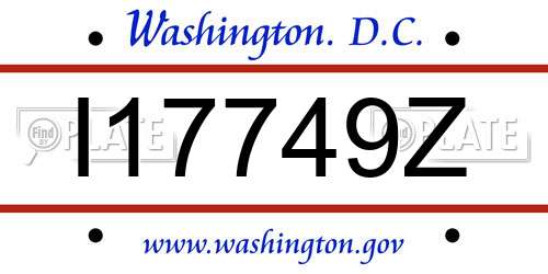 I17749Z District Of Columbia License Plate