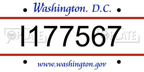 I177567 District Of Columbia License Plate