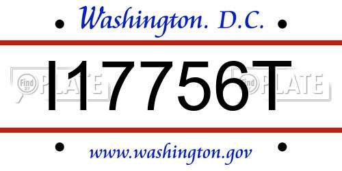 I17756T District Of Columbia License Plate