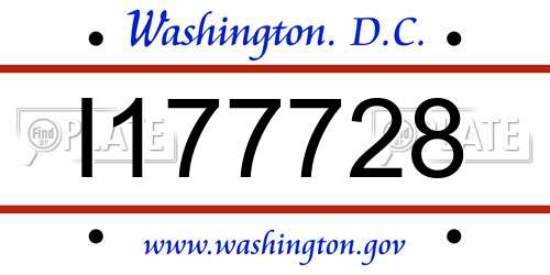 I177728 District Of Columbia License Plate