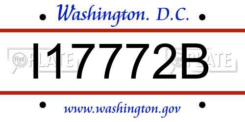 I17772B District Of Columbia License Plate