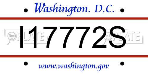 I17772S District Of Columbia License Plate