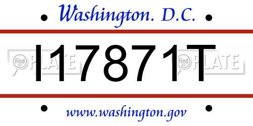 I17871T District Of Columbia License Plate
