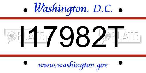 I17982T District Of Columbia License Plate