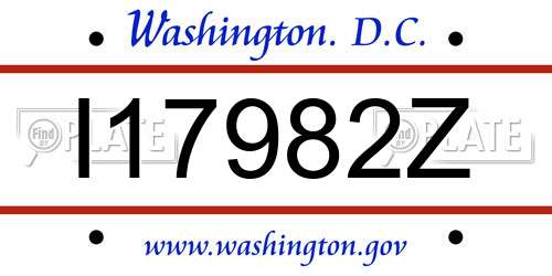 I17982Z District Of Columbia License Plate