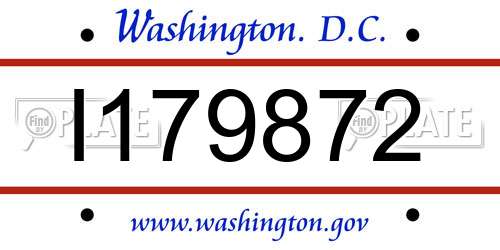 I179872 District Of Columbia License Plate