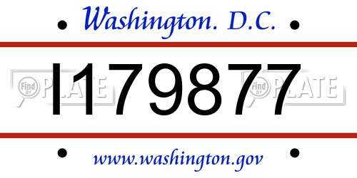 I179877 District Of Columbia License Plate