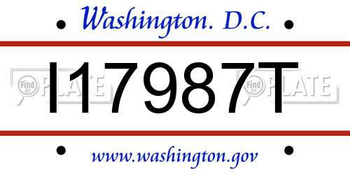 I17987T District Of Columbia License Plate