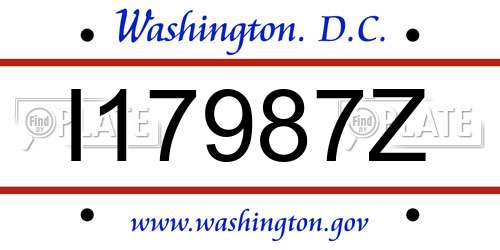 I17987Z District Of Columbia License Plate