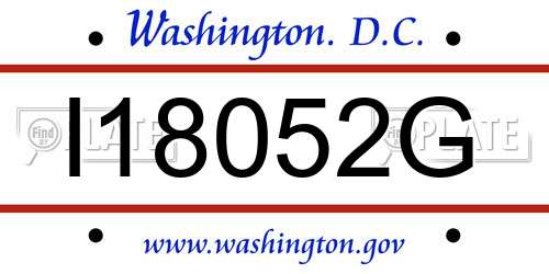 I18052G District Of Columbia License Plate