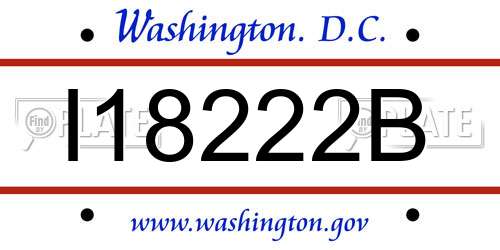 I18222B District Of Columbia License Plate