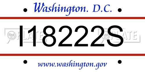 I18222S District Of Columbia License Plate