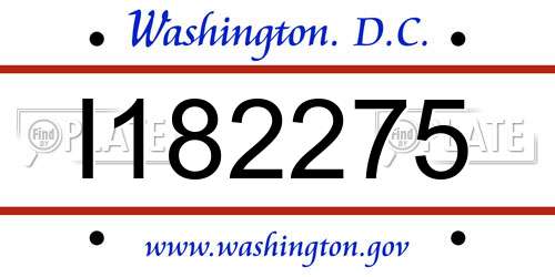 I182275 District Of Columbia License Plate