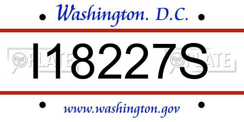 I18227S District Of Columbia License Plate