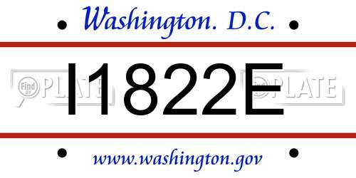 I1822E District Of Columbia License Plate