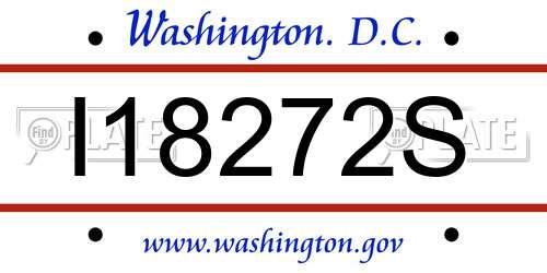 I18272S District Of Columbia License Plate